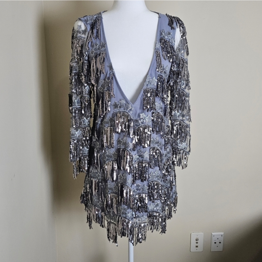 For Love & Lemons - Etoile Sequin Fringe Dress, SZ S, in excellent condition - Picture 4 of 14